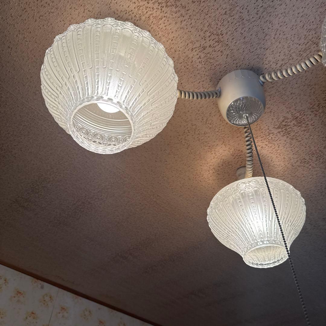 【動作確認済❗️】昭和レトロ アンティーク クリアガラス 照明 日本製