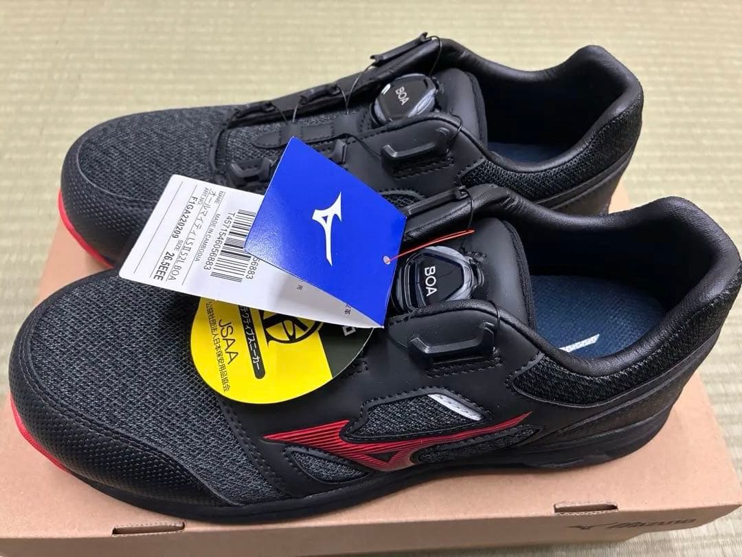 Mizuno BOA 安全靴 ブラック/レッド