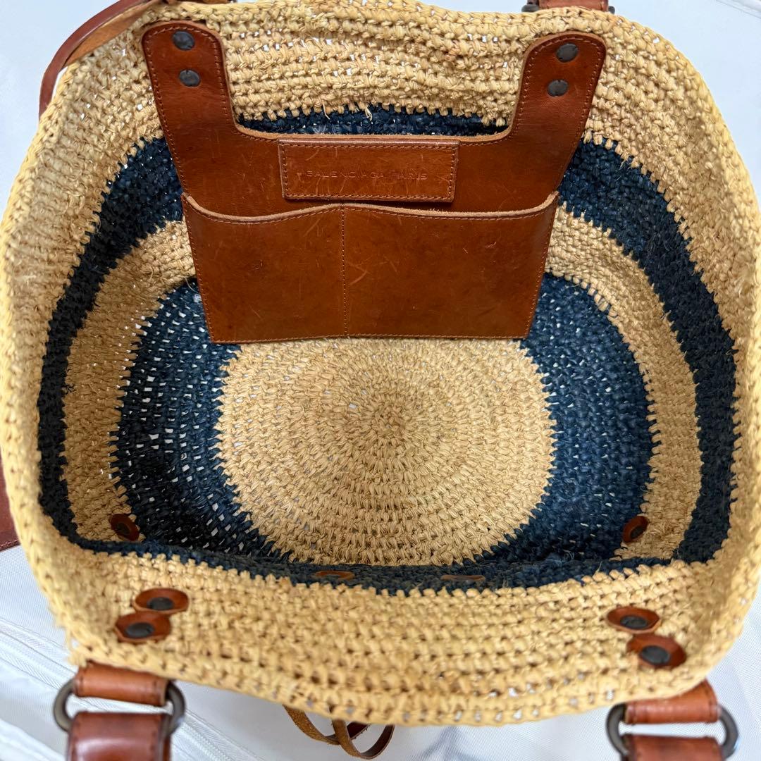 BALENCIAGA バレンシアガ カゴバッグ ボーダー マリン