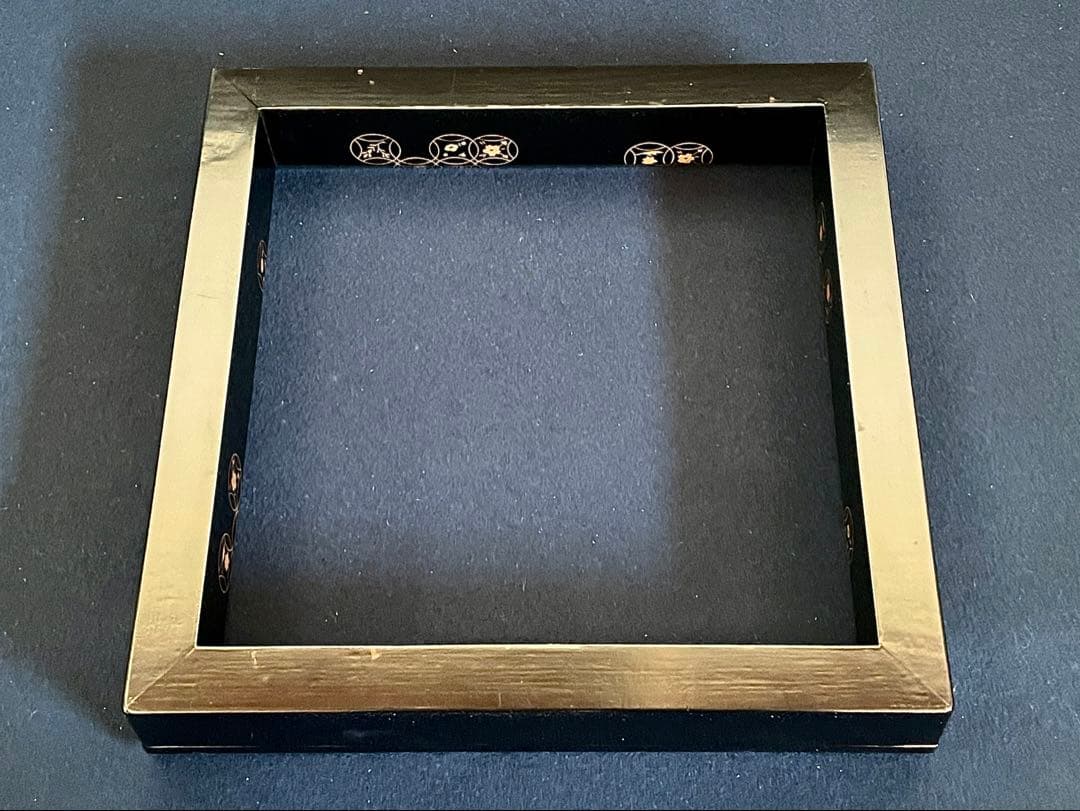 割引❣️「祖」 七宝蒔絵 黒塗 炉縁 塗師 陽斎 共箱 （1120B①）