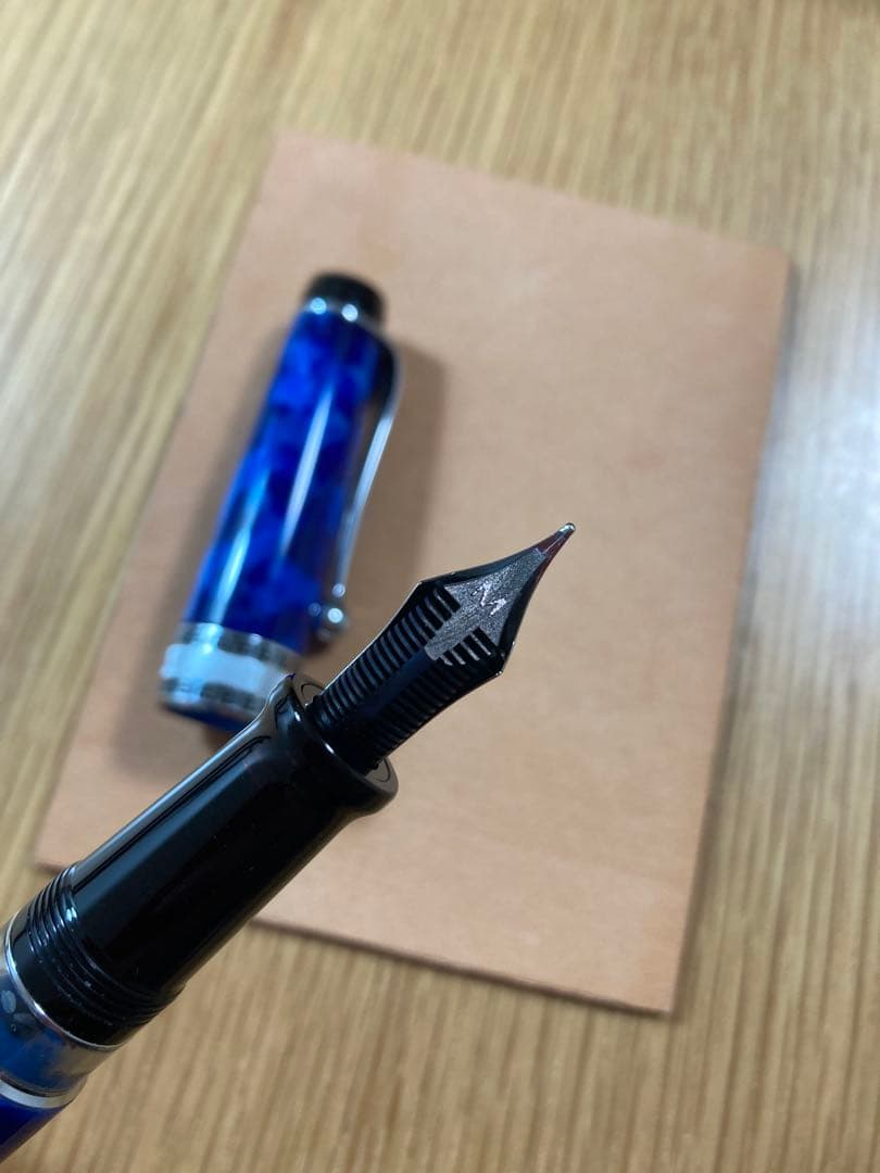 大幅値下げ！アウロラ 万年筆 青 14K金 Mニブ