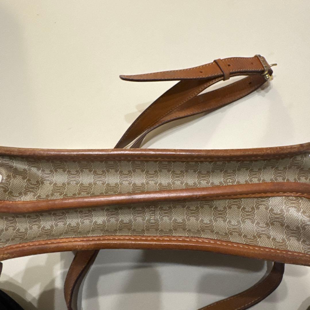 CELINE ヴィンテージ　マカダム ベージュ ショルダーバッグ