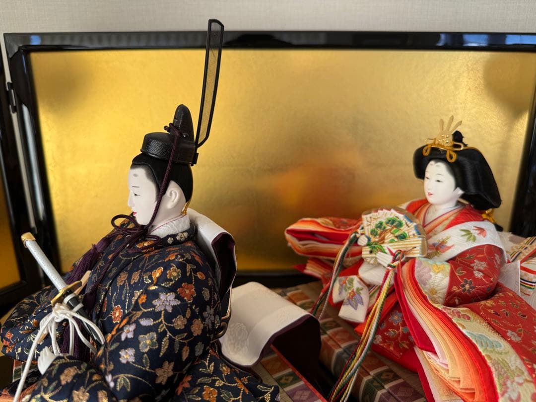 美品 雛人形 伝統的 衣裳着 親王飾り 高島屋特選 玉翠作