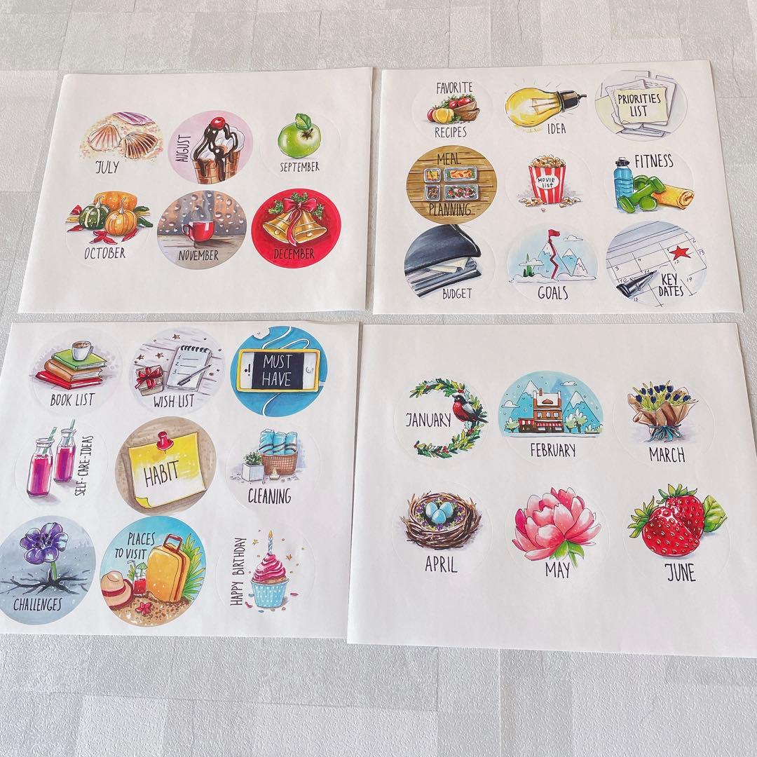 ドットグリットノートブック　ハードカバー　かわいい　シール　ローズゴールド