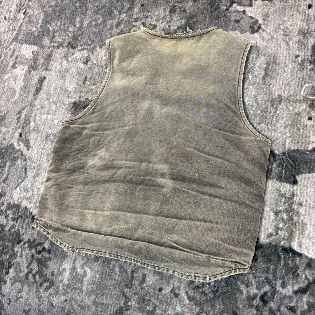 Carhartt ダックベスト V26 ボロ レザータグ 雰囲気抜群 一点物