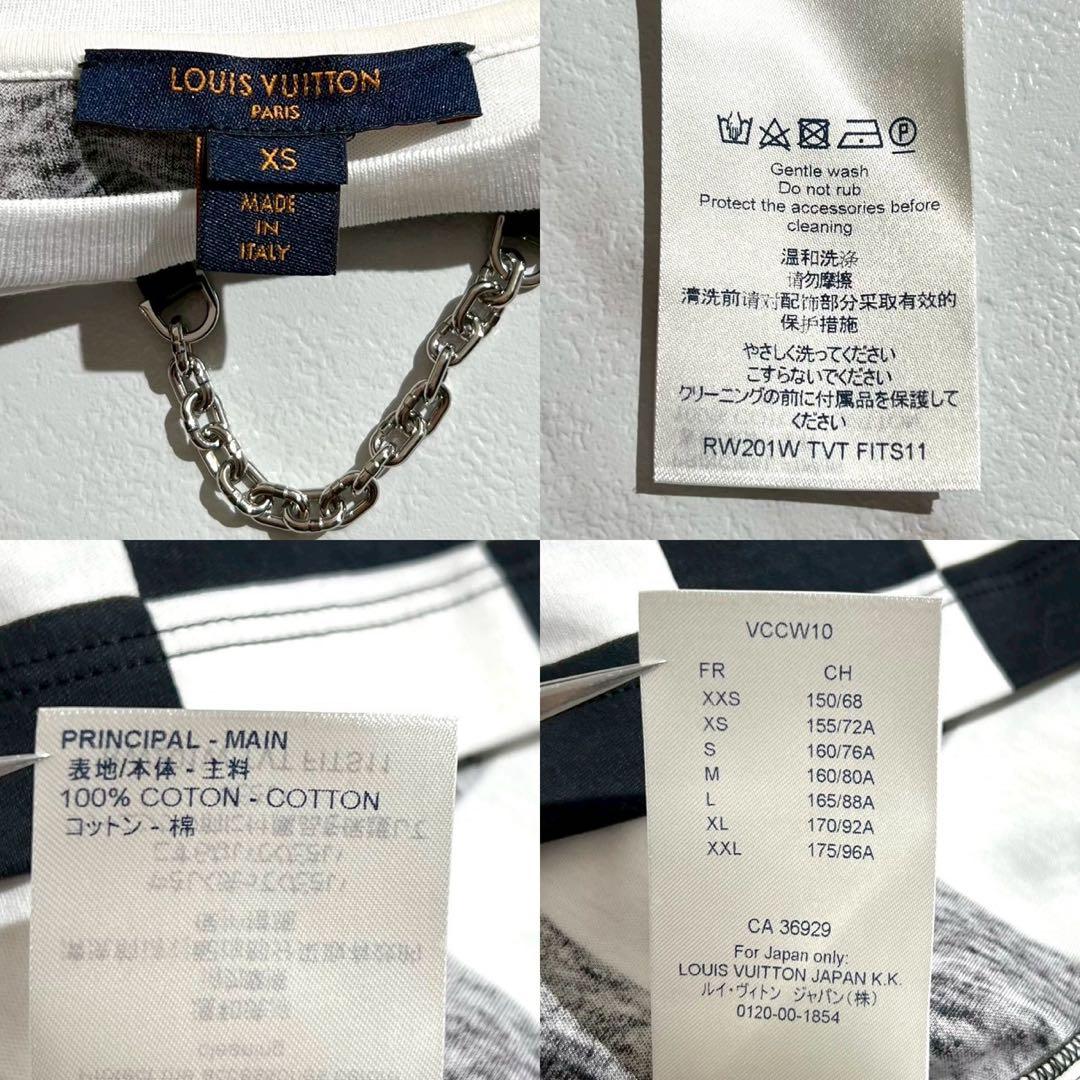 LOUIS VUITTON ルイヴィトン Tシャツ チェーン ダミエ柄 現行タグ
