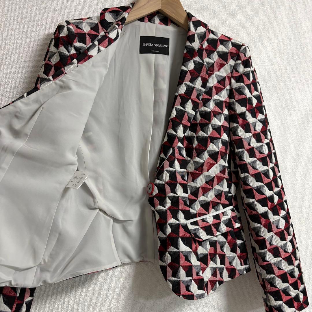 新品✨EMPORIO ARMANI✨マドラス柄　テーラードジャケット　42 L