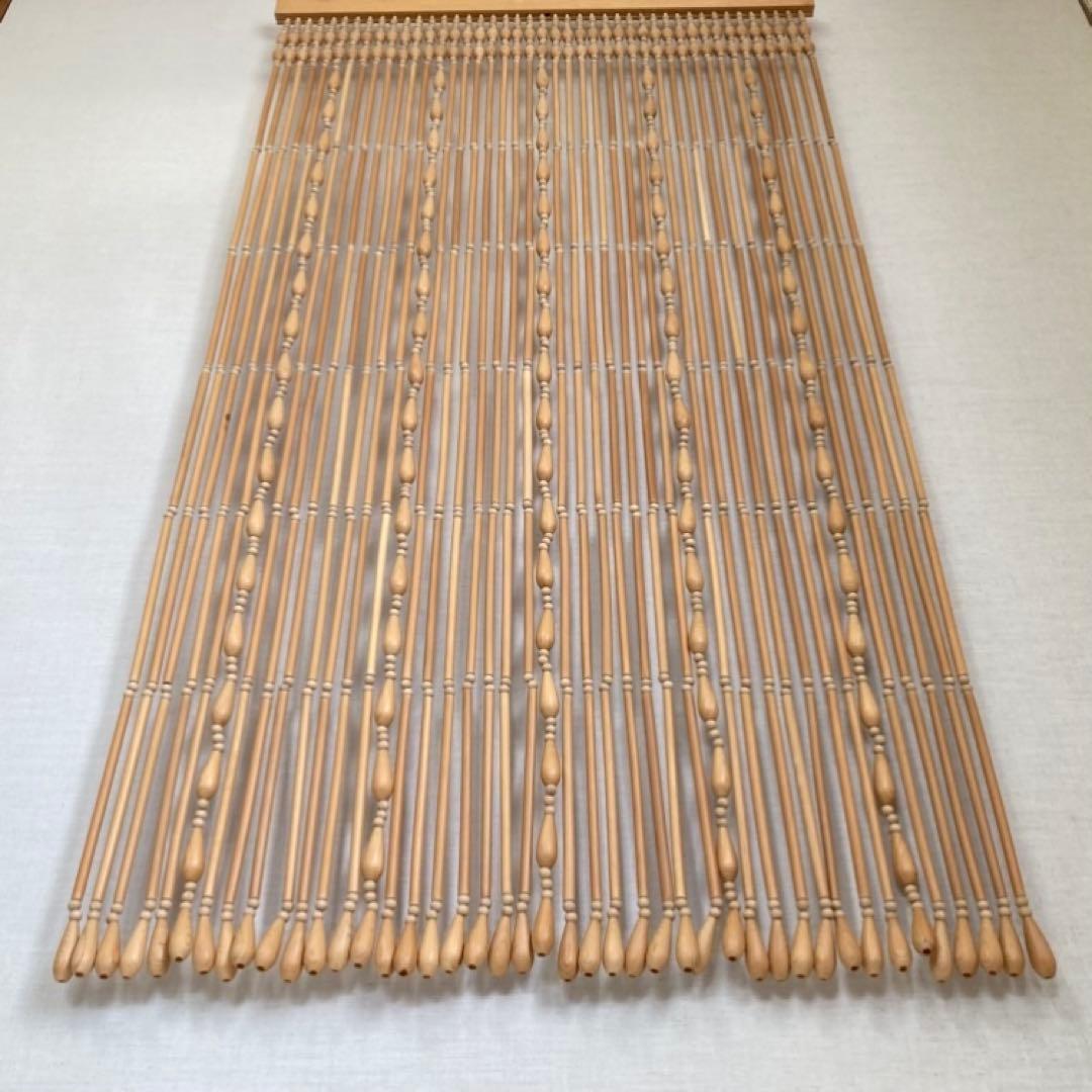 高島屋 珠のれん 玉すだれ 壁掛け ロング 大型 木製 当時物 昭和レトロ 新品