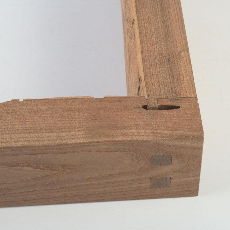 茶道具　山崎如悦作　槐古材木地　炉縁　共布共箱　V　9888A