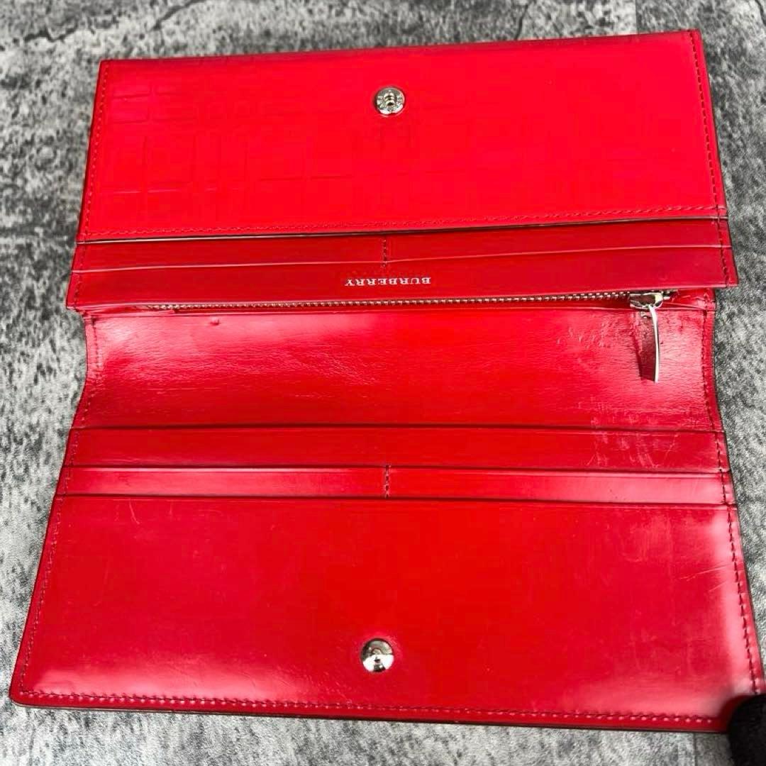 BURBERRY パテントレザー 型押し 二つ折り 長財布