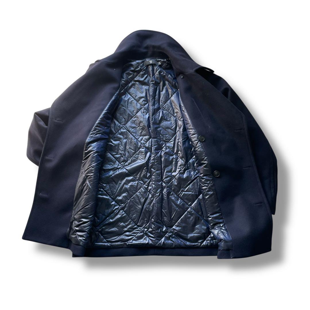 美品 ジルサンダー ユニクロ＋J ウールブレンド オーバーサイズ ピーコートXL