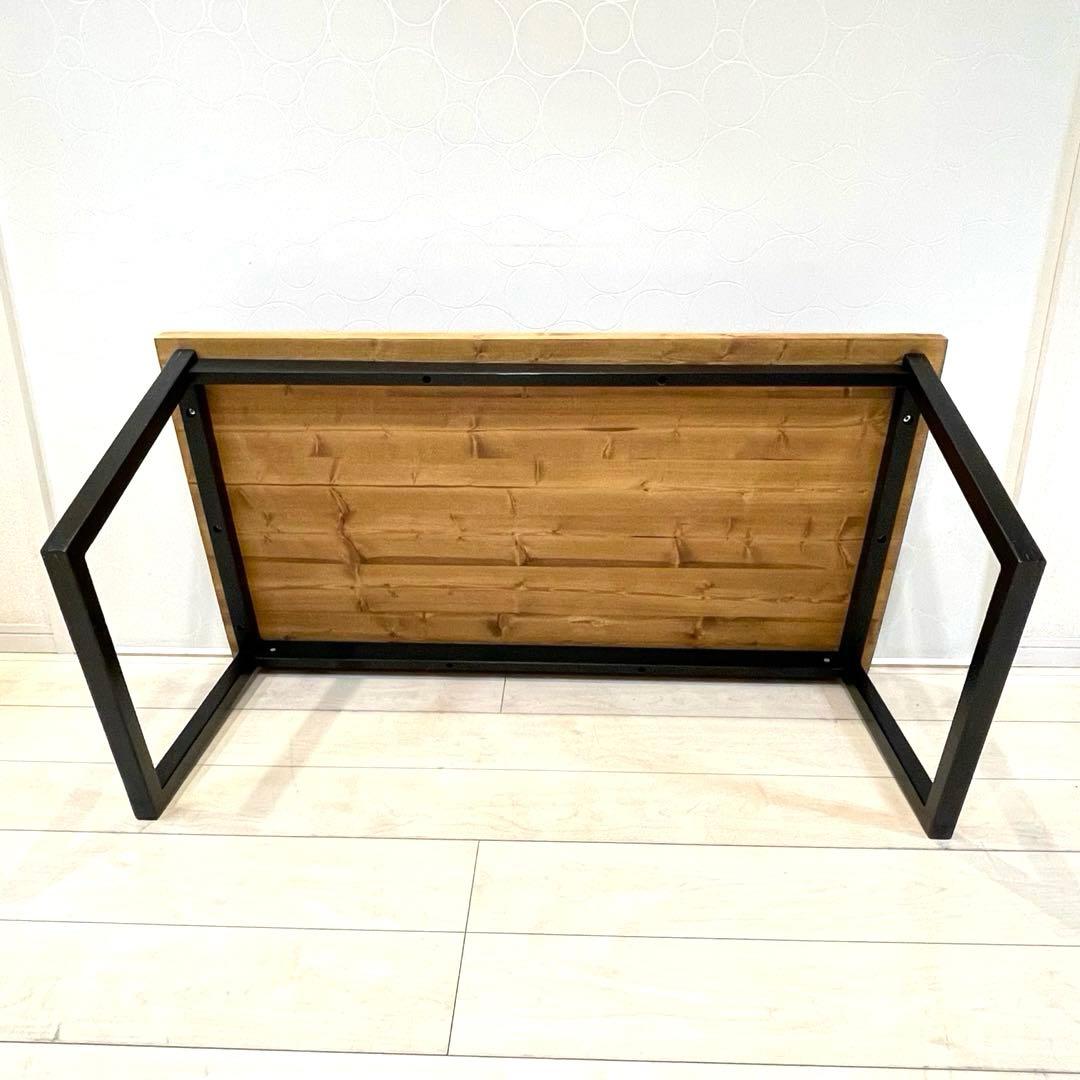 【LOWYA】ロウヤ 天然木 センターテーブル アイアン脚 インダストリアル