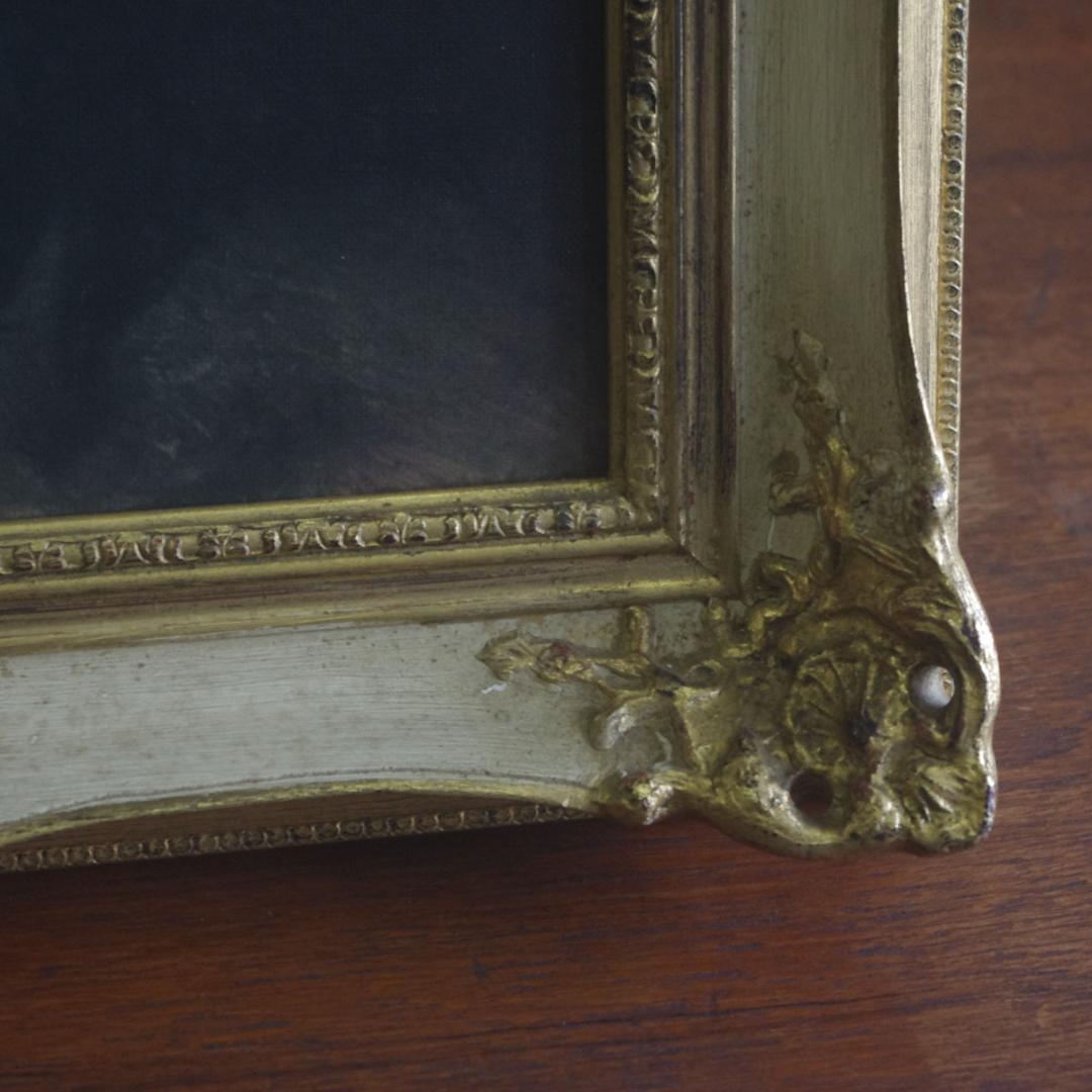 バロック調 アンティーク 額縁 人物画付き ドイツ