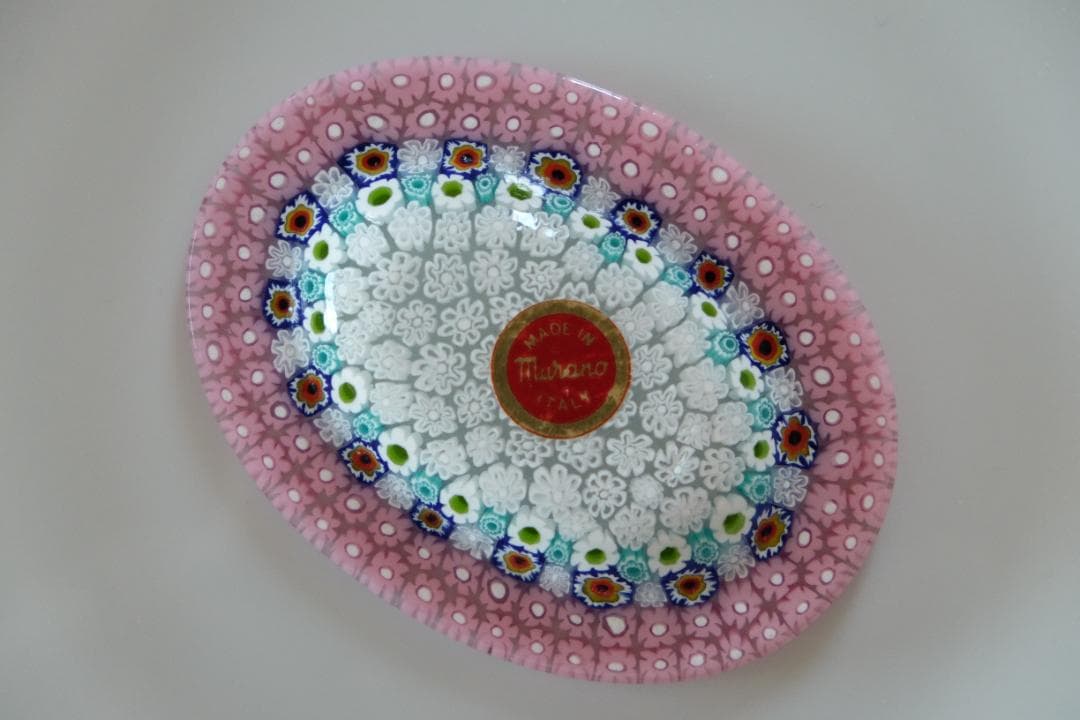 ベネチアングラス プレート ミルフィオリ 小皿 モレッティ 田子美紀 江波冨士子