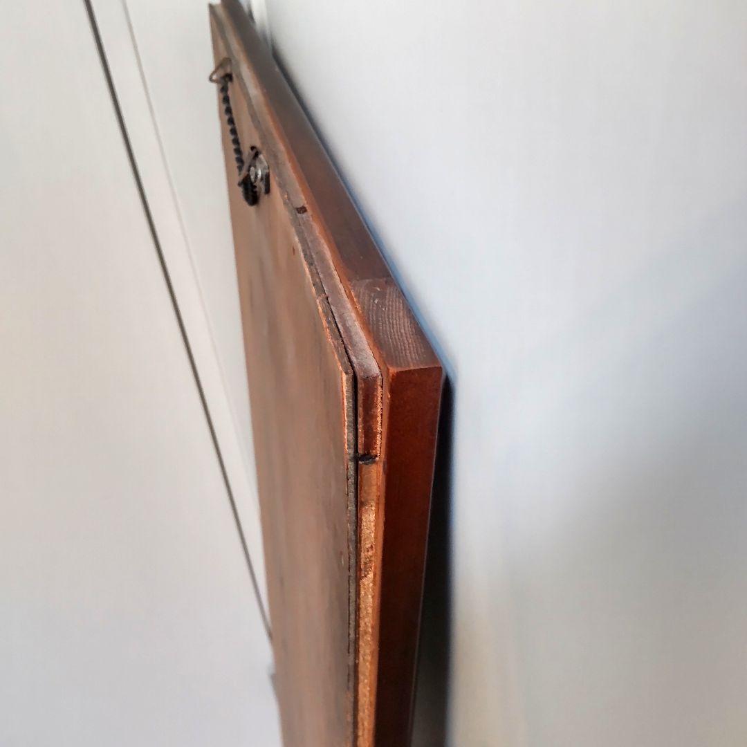 ビンテージ 木製フレーム 壁掛け鏡 ウォールミラー