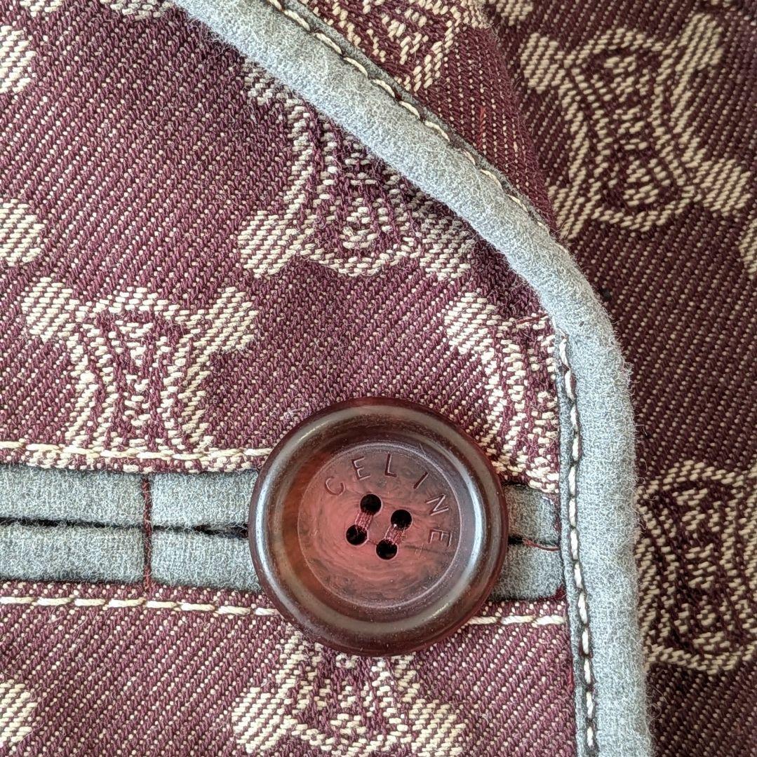 CELINE マカダム柄 Pコート 36 ハンガー付