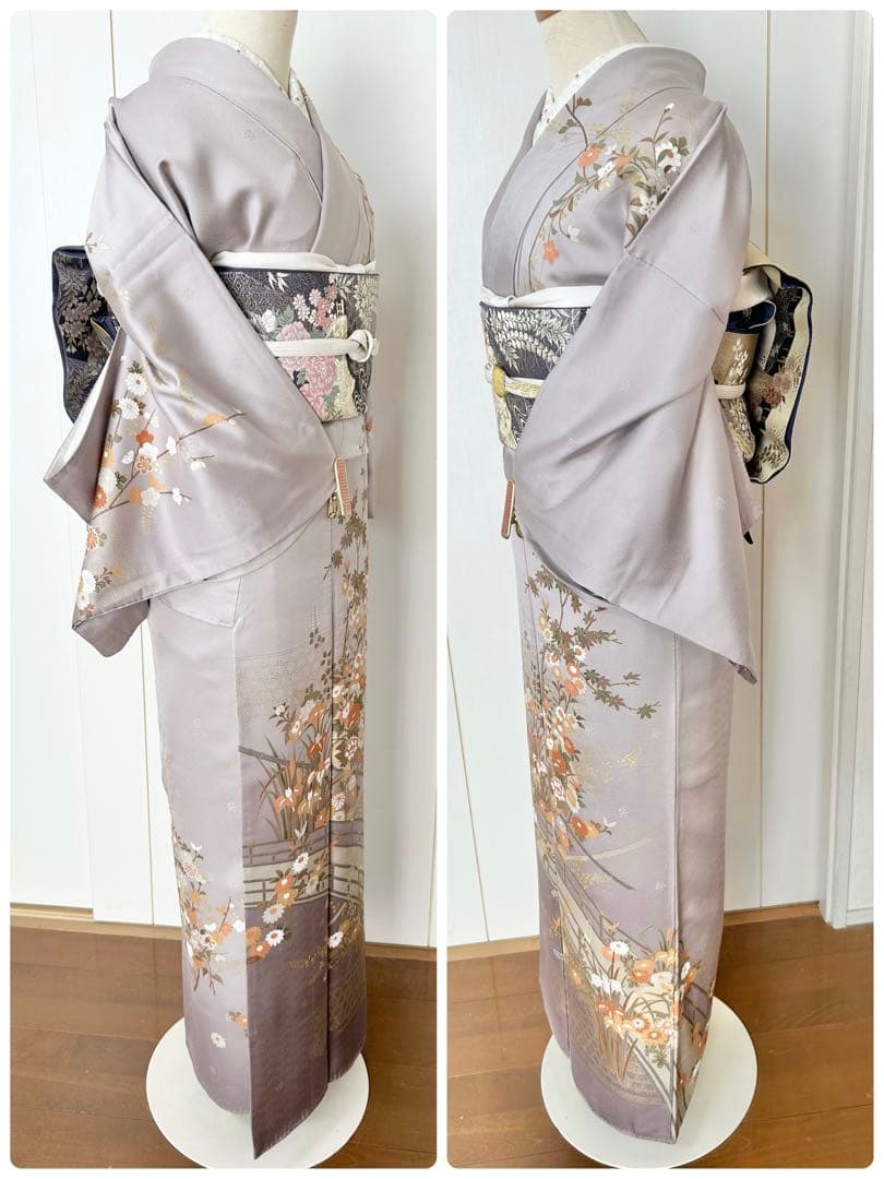 正絹訪問着　フルセット4点　卒業式　入学式　七五三　お宮参り　難あり