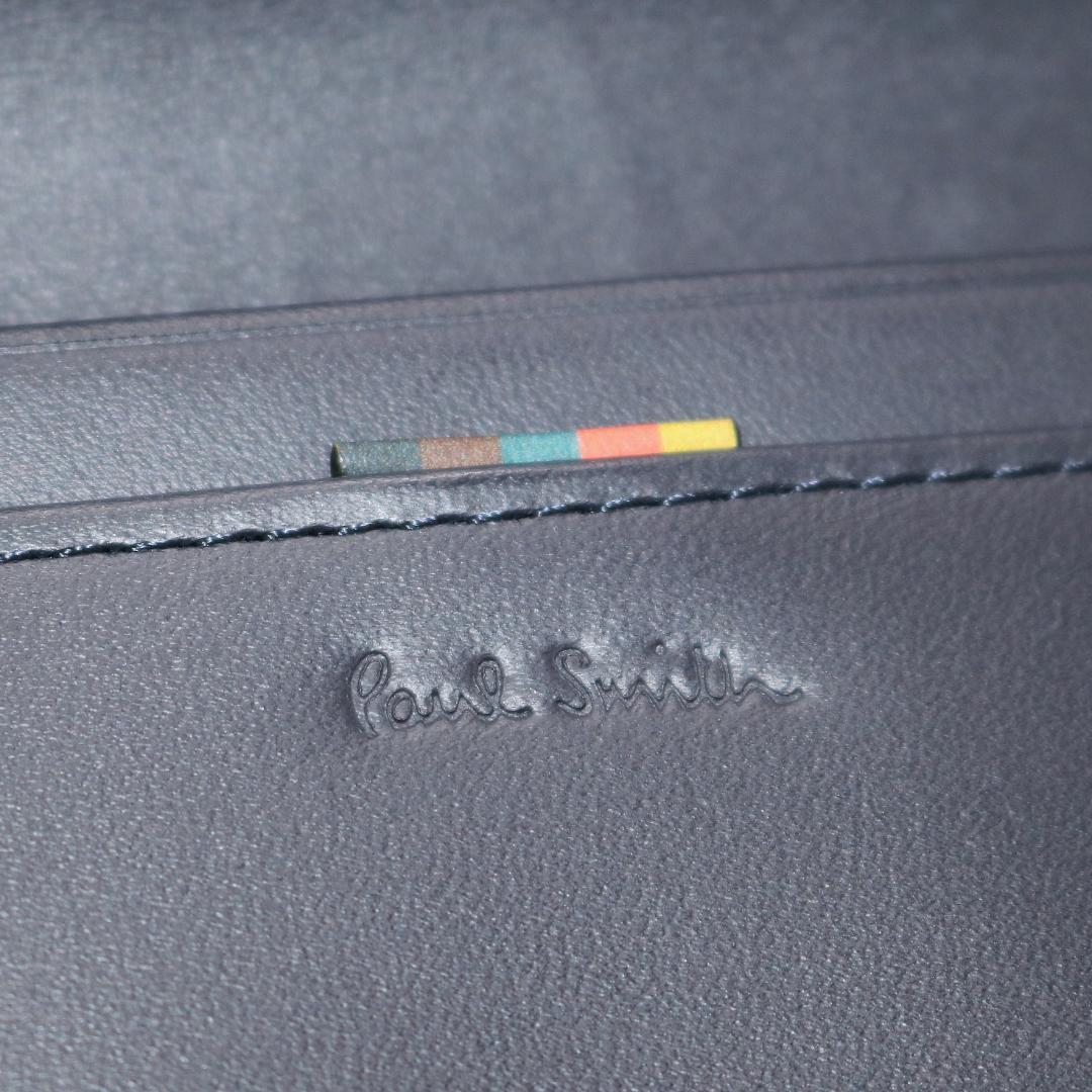 【未使用級】ポールスミス レザー 名刺入れ カードケース ネイビー BPS853