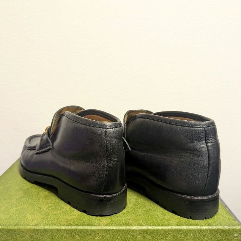 美品　GUCCI　ホースビットローファー　アンクルブーツ　ヴィンテージ　黒　39