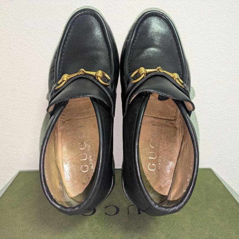 美品　GUCCI　ホースビットローファー　アンクルブーツ　ヴィンテージ　黒　39
