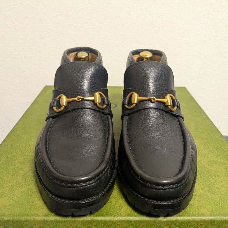 美品　GUCCI　ホースビットローファー　アンクルブーツ　ヴィンテージ　黒　39