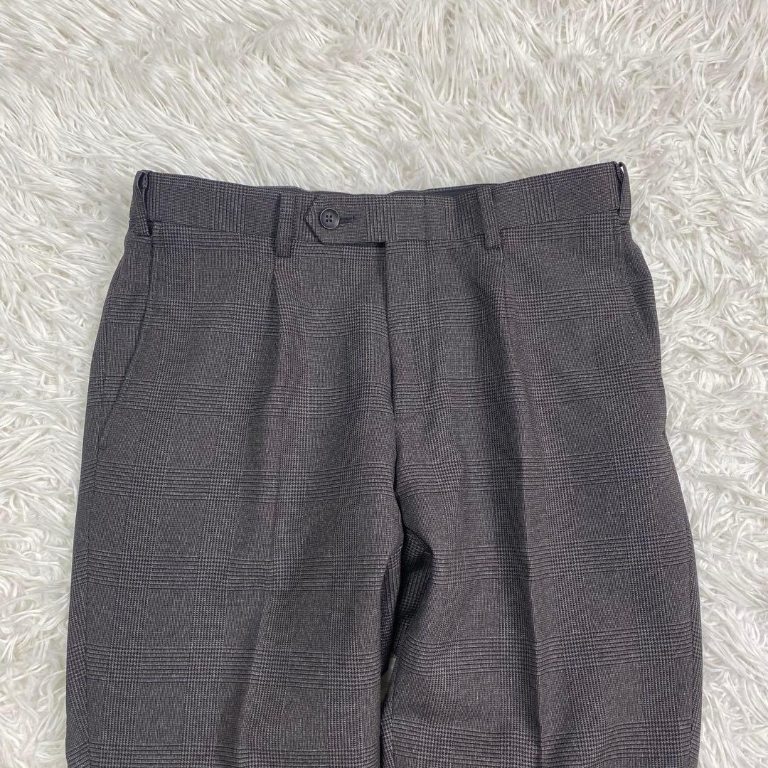 未使用級✨洗える✨防シワ 3ピースセットアップスーツ グレンチェック ペイズリー