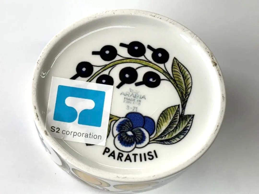 美品 ARABIA アラビア パラティッシ 蓋付きジャー キャニスター 北欧食器