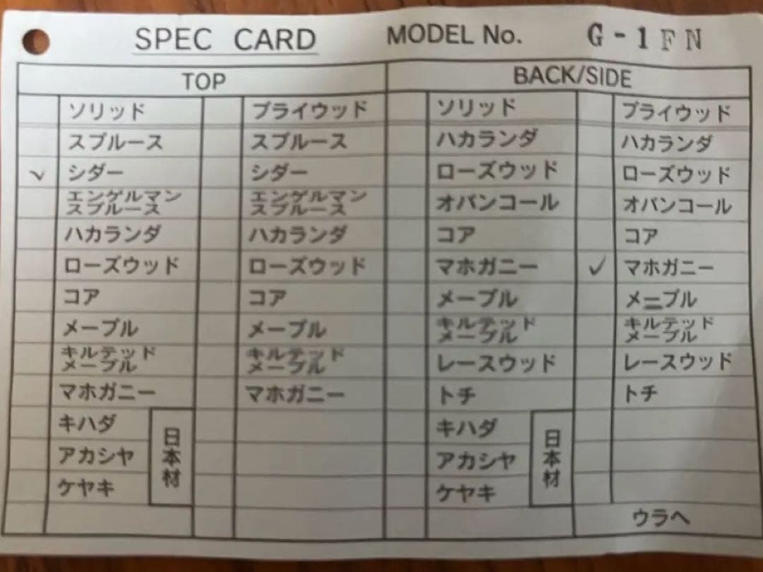 最終　K.yairi ALVALEZ G1-F エレアコ　B-25風