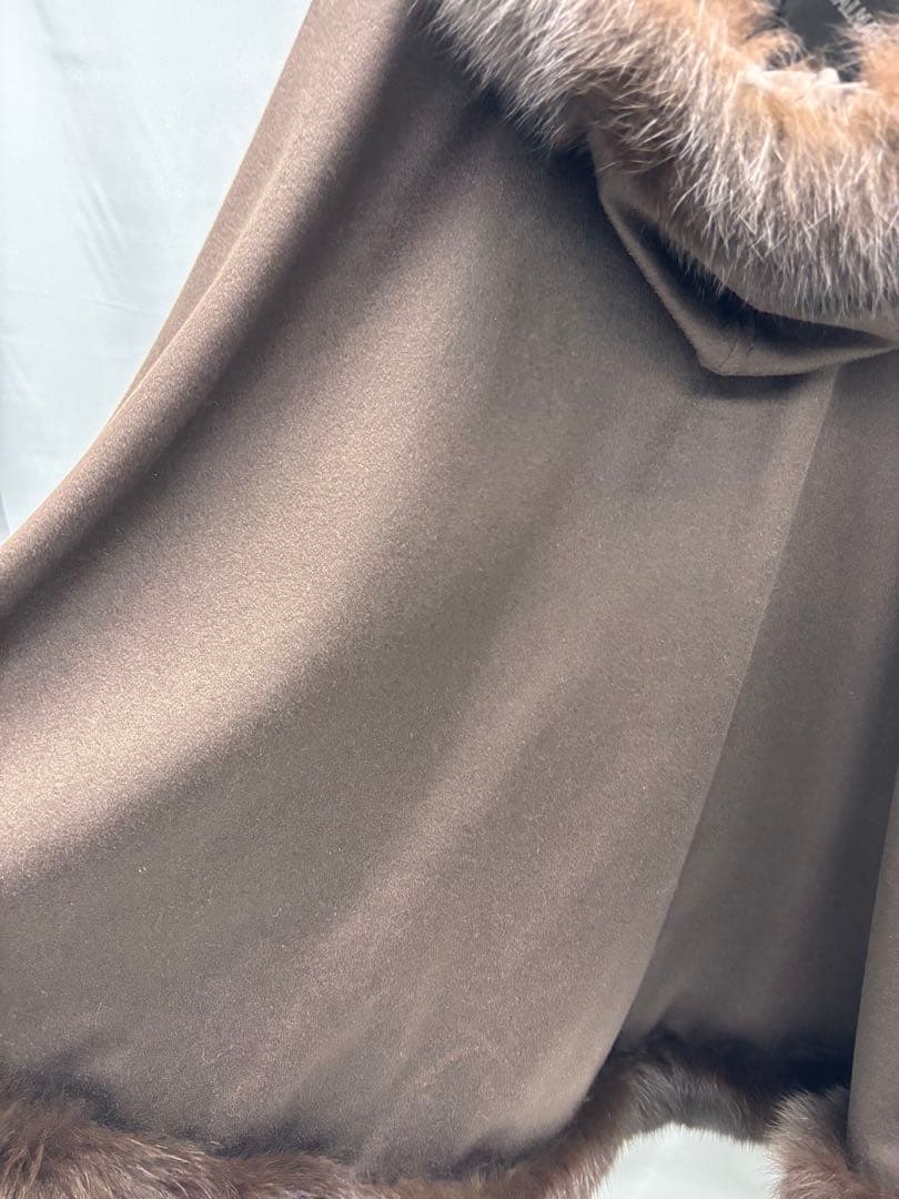 BALMAIN バルマン　カシミヤ　ケープコート　ポンチョ　シルク　マント