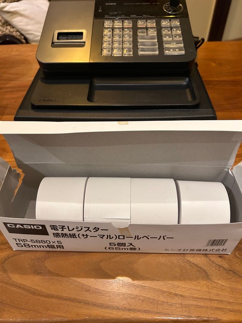 カシオ　レジスター　SE-10 黒(ブラック) 説明書、ロール4個付き‼︎