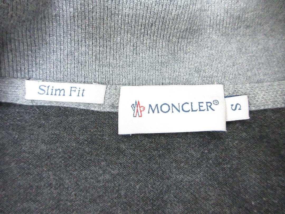 モンクレール 長袖 ポロシャツ スリムフィット メンズ Ｓ グレー （108）a