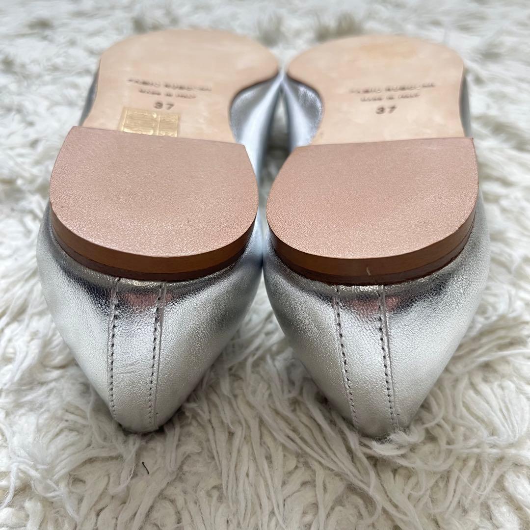 未使用級　FABIO RUSCONI パンプス レザー バレエ　37 リボン