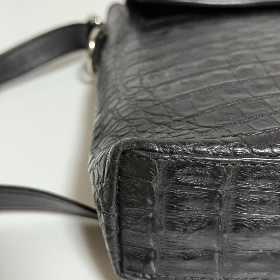 ⭐️極美品⭐️ROZEN 本革　JRA クロコダイル　ショルダーバッグ　ブラック