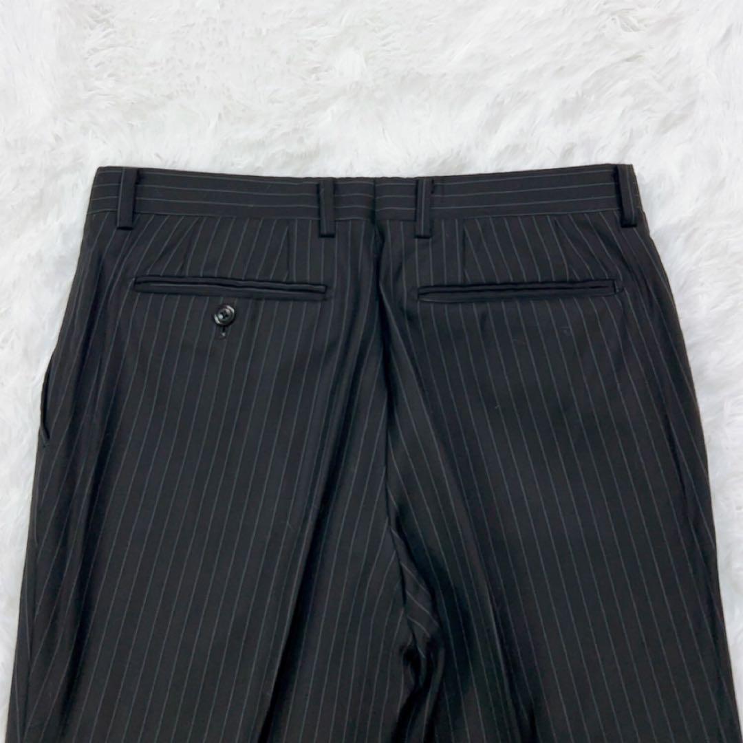 美品 ジャンコステラッツォーネ ロロピアーナ スーツ A5 ブラック ストライプ