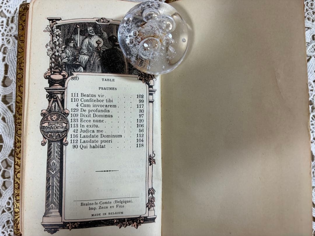 1932年 フランス語 Missel ミサ典 革装丁 三方金 挿絵入り 祈祷書