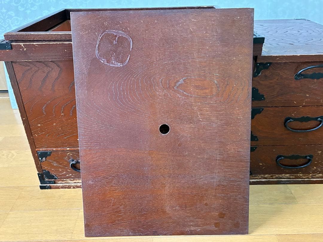 木製 長火鉢 引き出し収納付き 囲炉裏 昭和レトロ 古道具 アンティーク