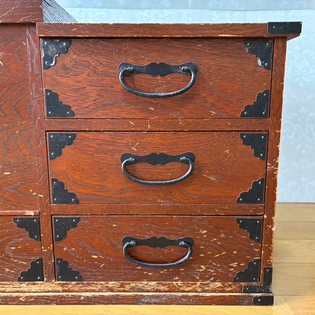 木製 長火鉢 引き出し収納付き 囲炉裏 昭和レトロ 古道具 アンティーク