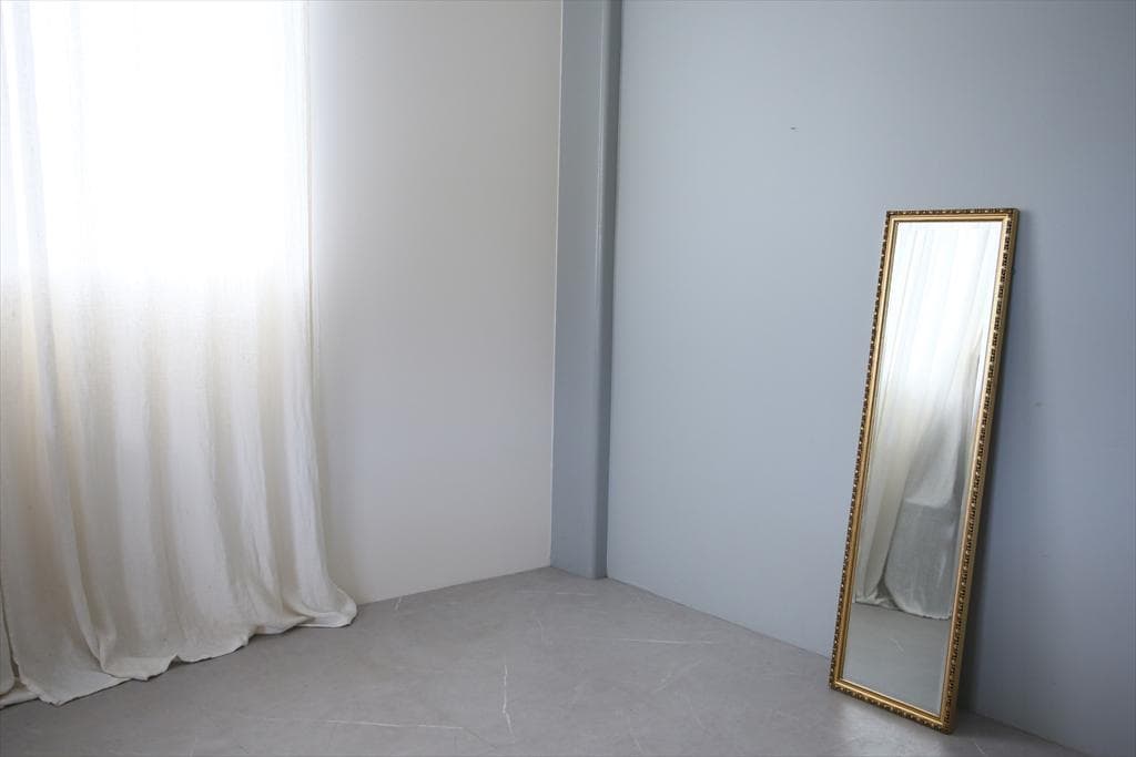 英国アンティークゴールドフレームミラー/壁掛け鏡ウォールミラー(79-114)