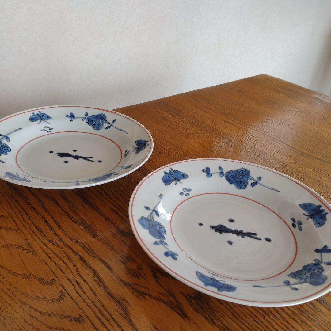 正木春蔵 タンパン呉須魚文深皿 七寸 二枚