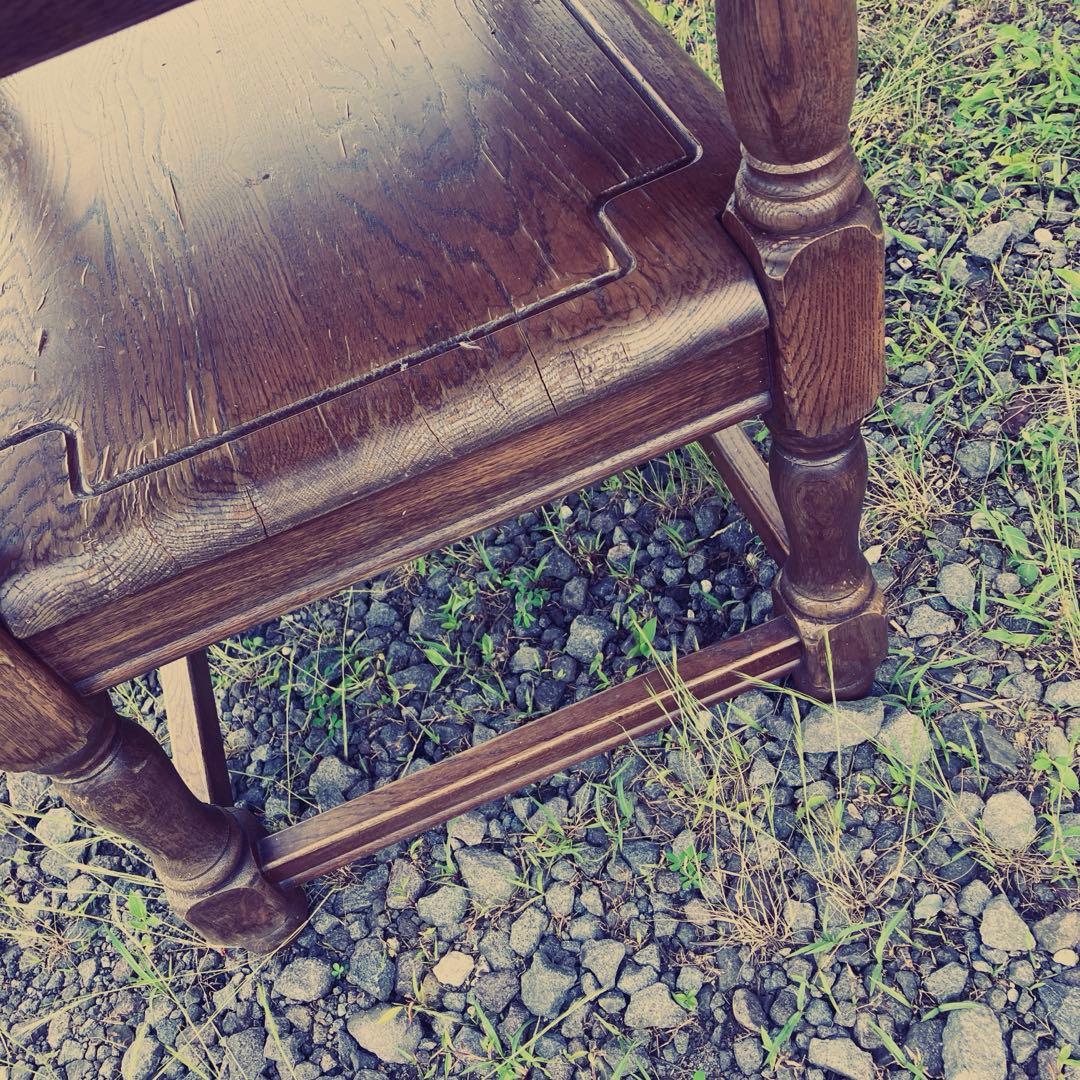 希少高級 オーク無垢材モンクスチェア アームチェア ラウンドテーブル 2way