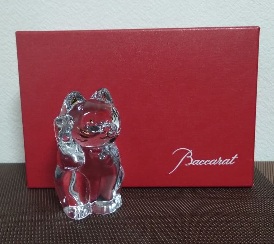 バカラ・招き猫クリスタルオブジェ