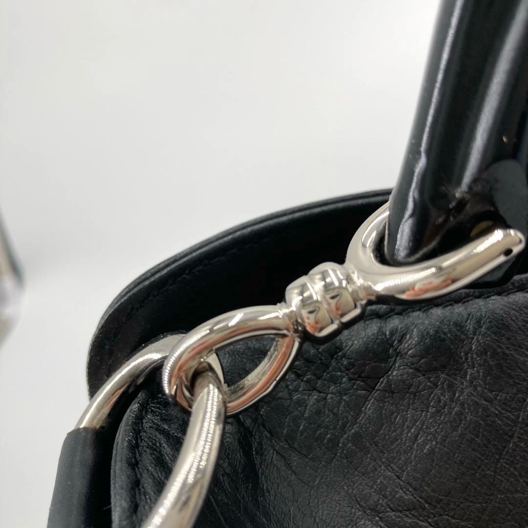 極美品✨GUCCI グッチ バンブー 2way ハンドバッグ ブラック レザー