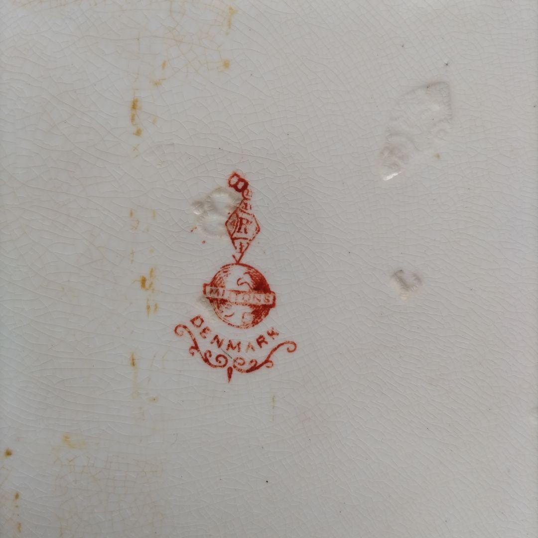 1860年代〜　オールドミントン　デンマーク　オクトゴナル　ディナー皿　※補修有