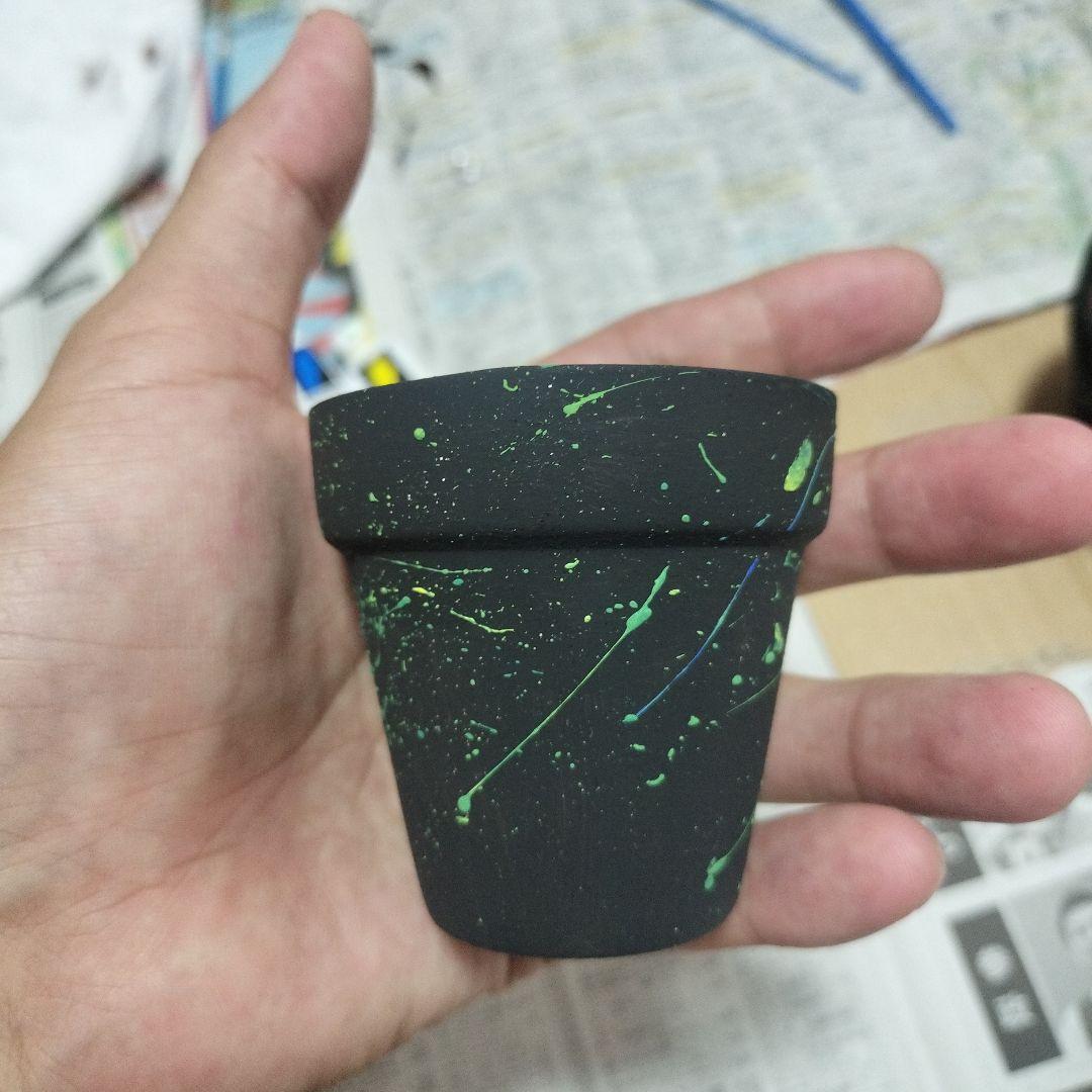 素焼き鉢　3個セット　オリジナルペイント鉢sp-1