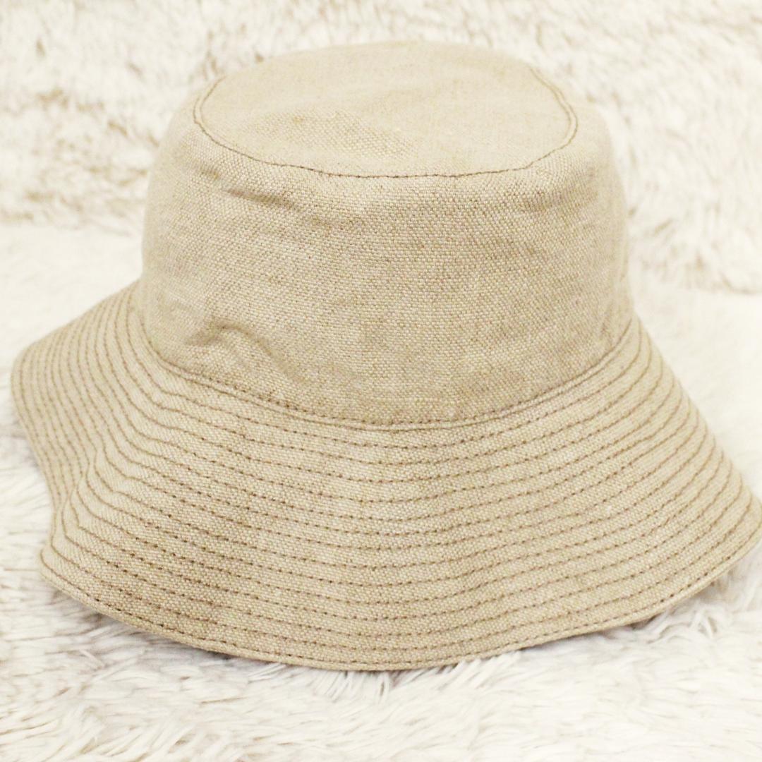 あーにゃん様　極美品 PRADA プラダ 帽子 バケットハット 麻 トリムレザー