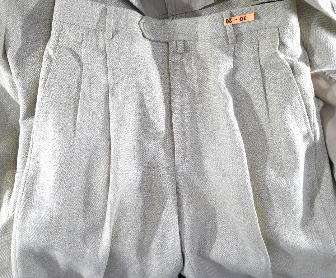 メンズ●【Gフェレ】イタリア製 ダークアイボリーウールシルクスーツ美品●