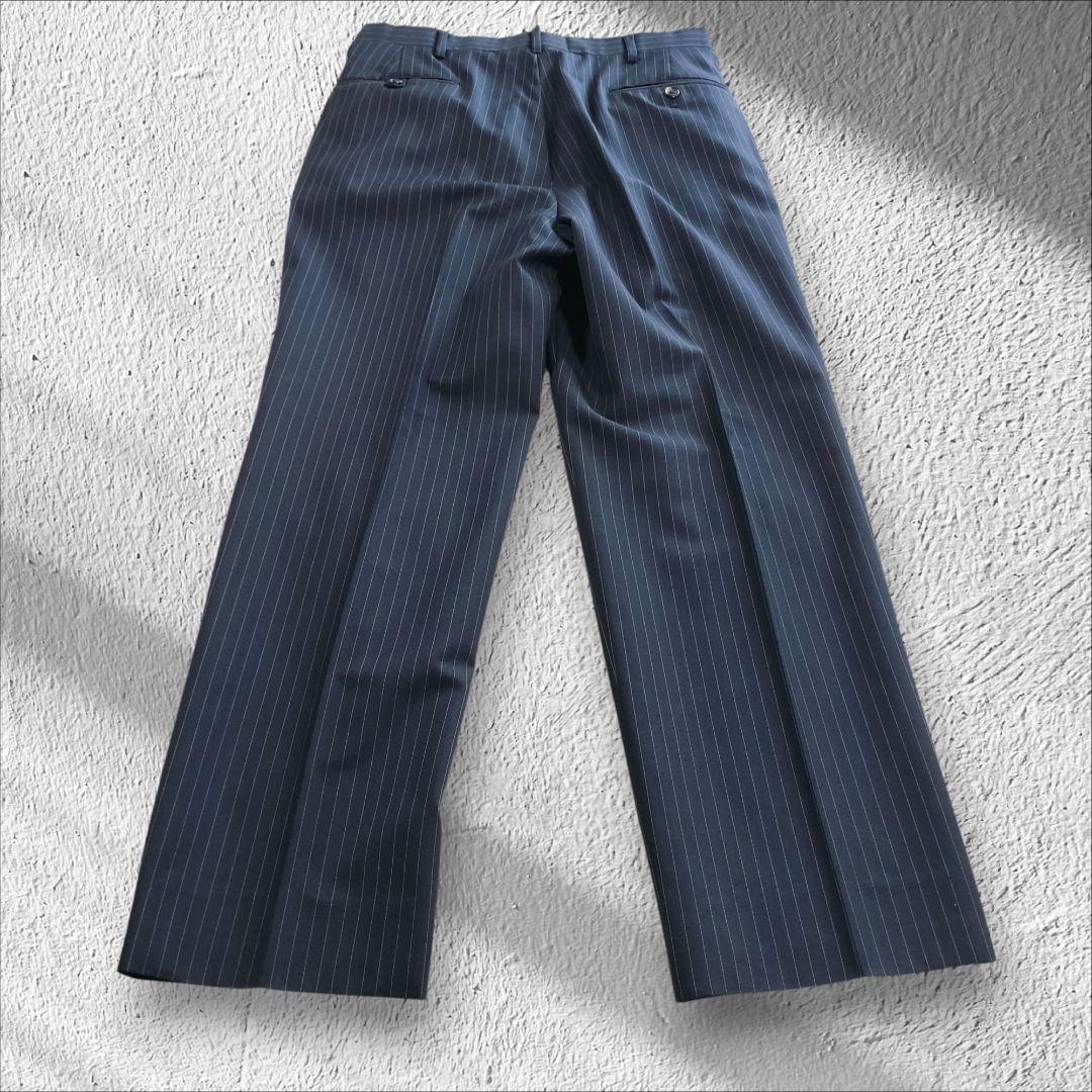 ②ポロラルフローレン ピンストライプ スーツ A5 ネイビー ブラック