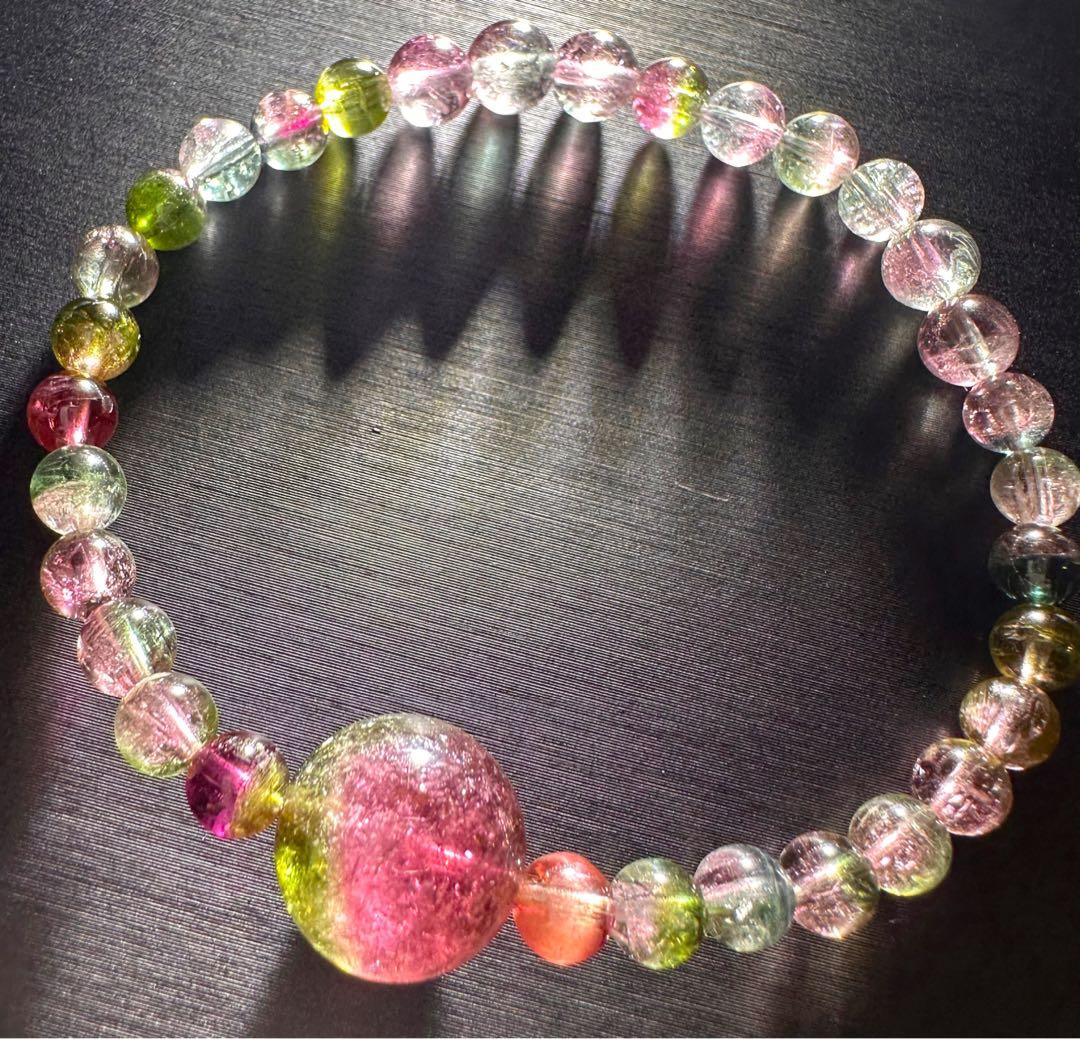 特級ウォーターメロントルマリン 13mm 大玉 ブレスレット トルマリン