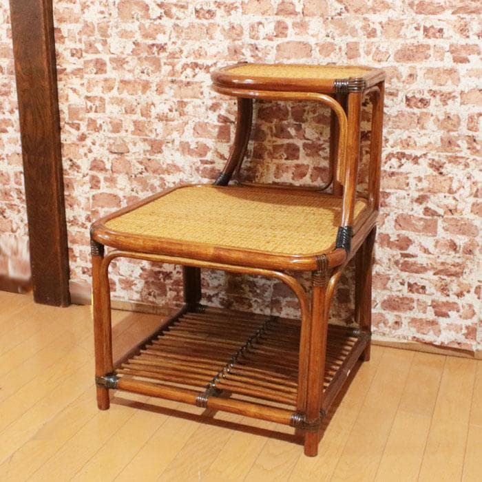 コーナーラック ラタン 籐家具 ナチュラルスタイル 棚 お洒落 214-1345