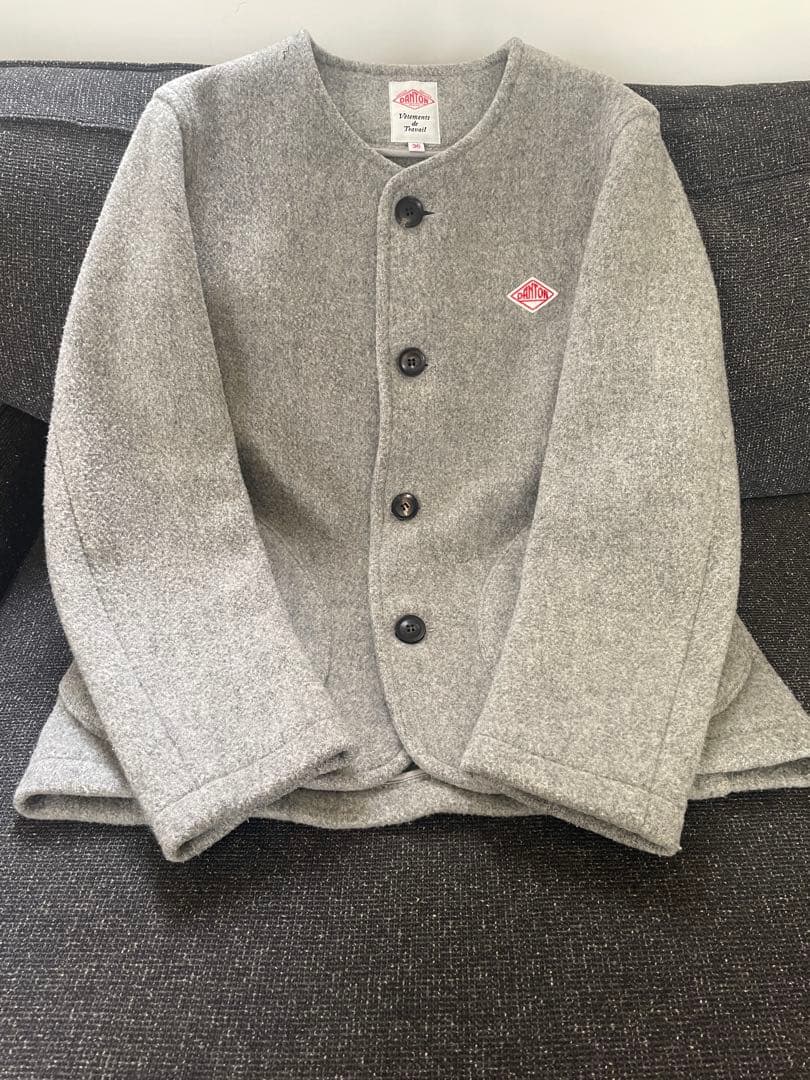 ダントン　 ウールモッサ　ノーカラーコート　36